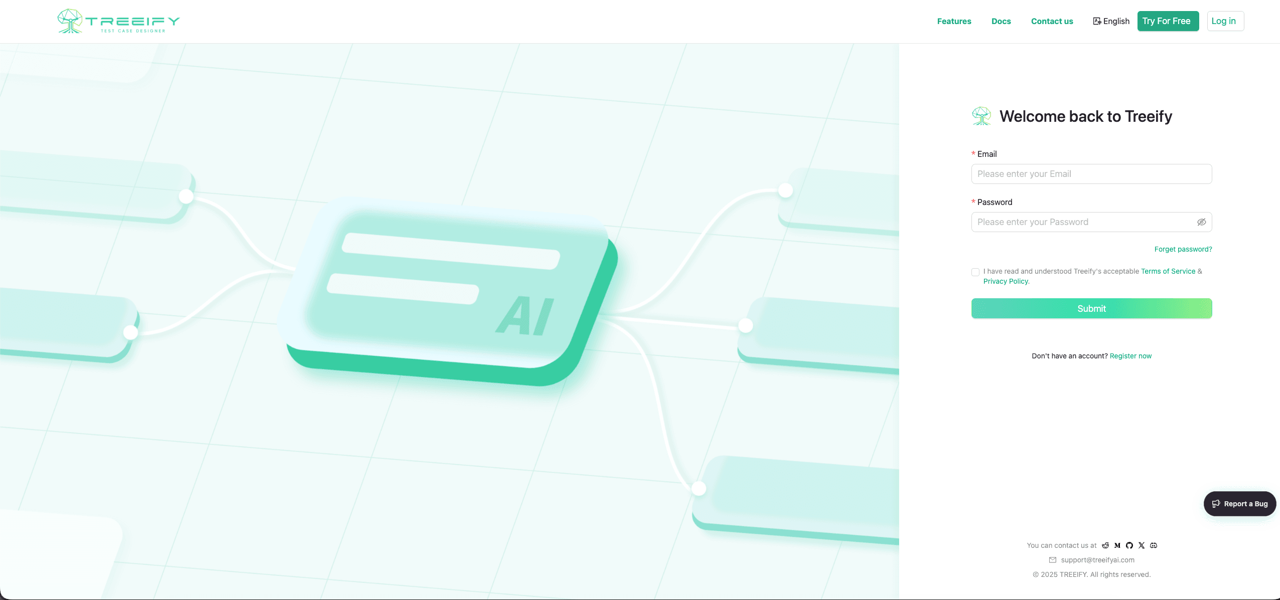 Login page