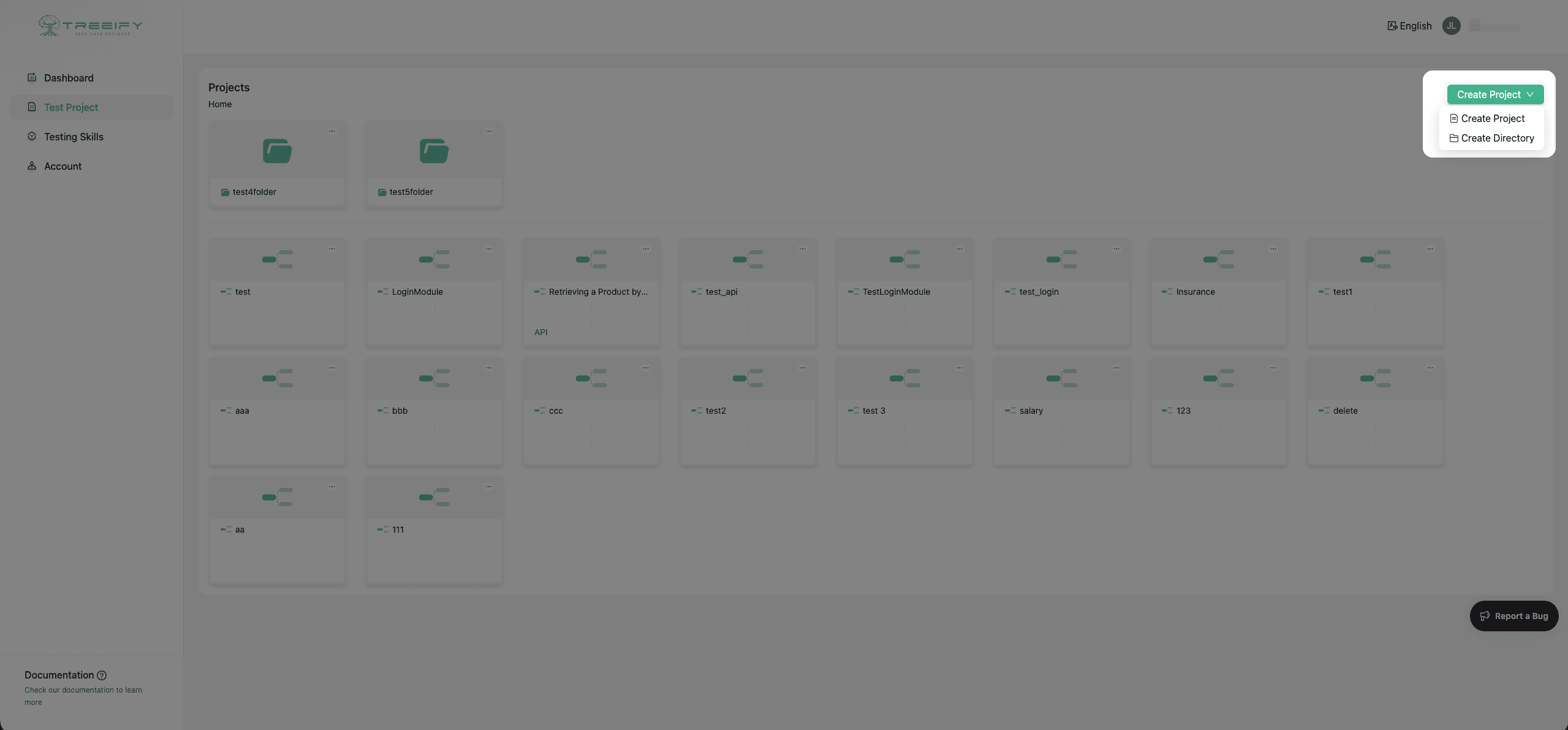 Projects list
